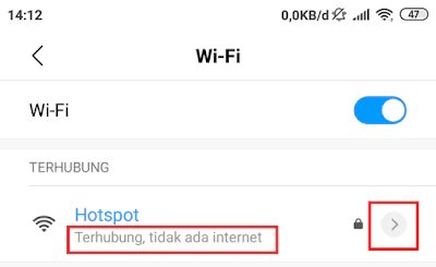 Tampilan pengaturan android